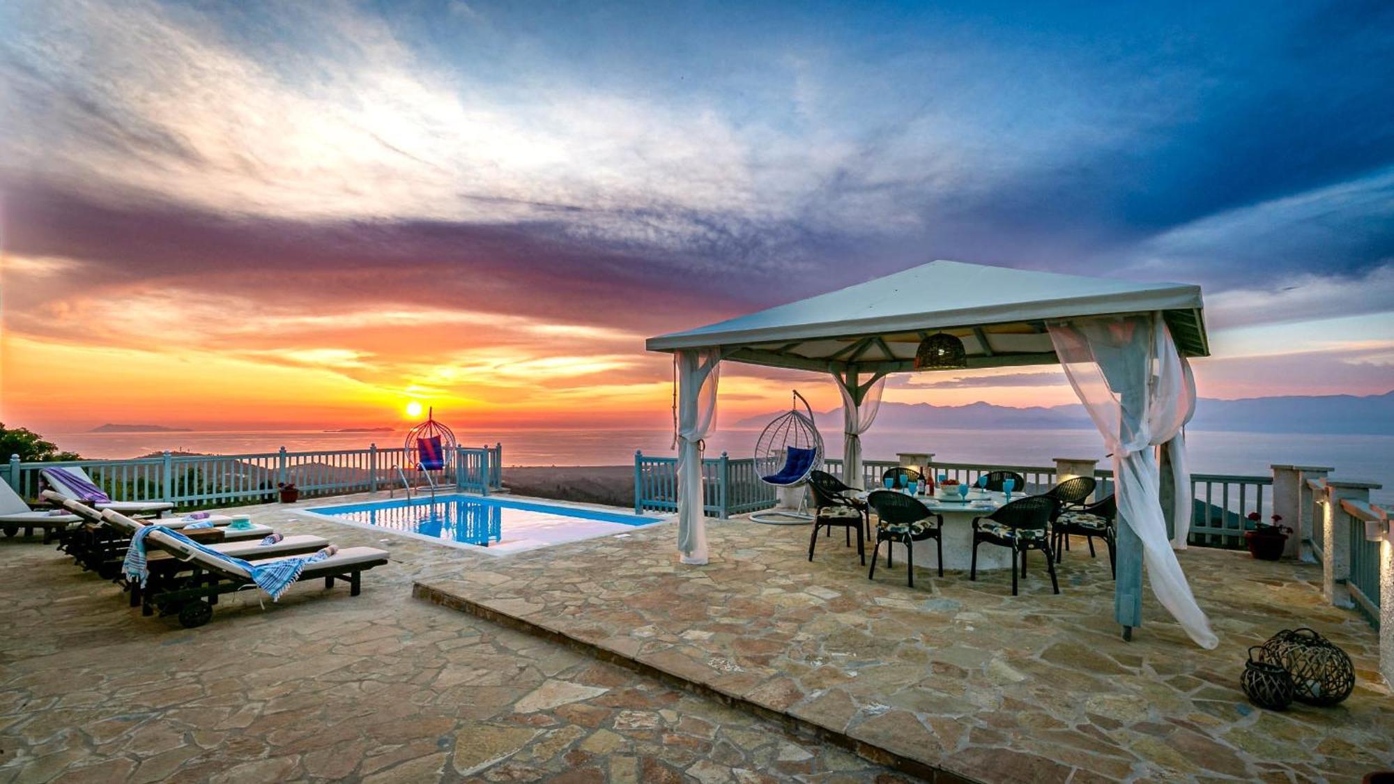 Villa Orizontas Corfu, Private Villa With Breathtaking Views Loutses Eksteriør billede