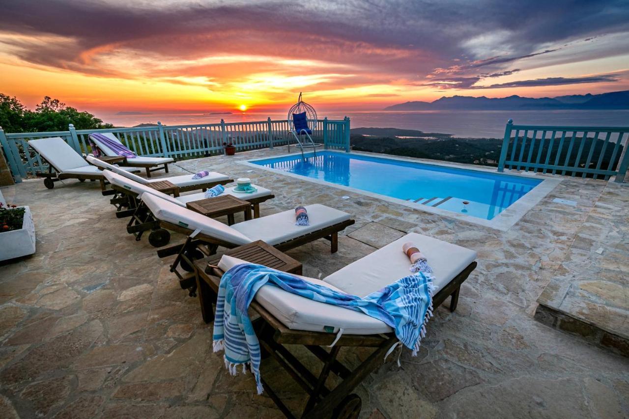 Villa Orizontas Corfu, Private Villa With Breathtaking Views Loutses Eksteriør billede