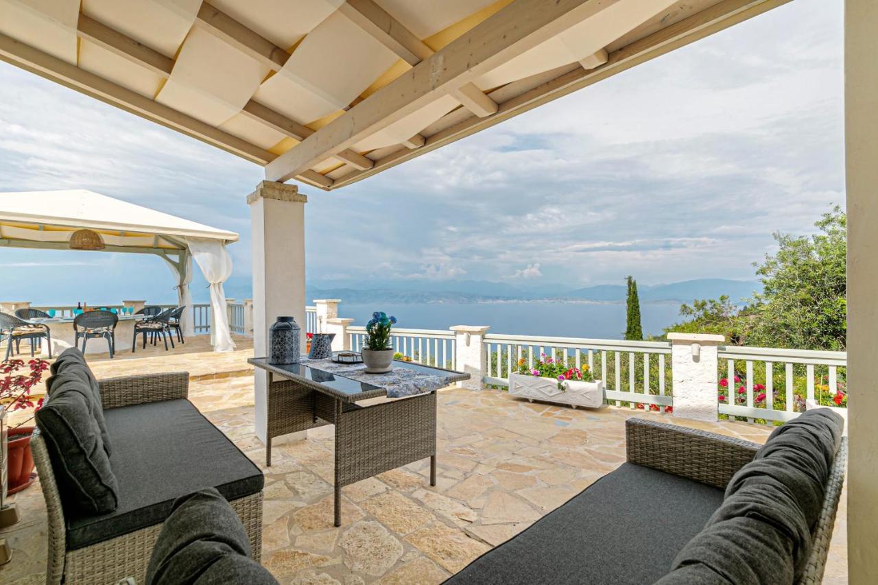 Villa Orizontas Corfu, Private Villa With Breathtaking Views Loutses Eksteriør billede
