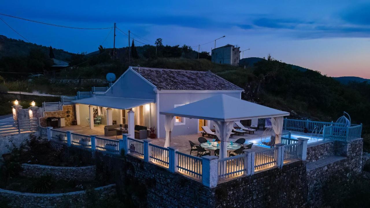 Villa Orizontas Corfu, Private Villa With Breathtaking Views Loutses Eksteriør billede